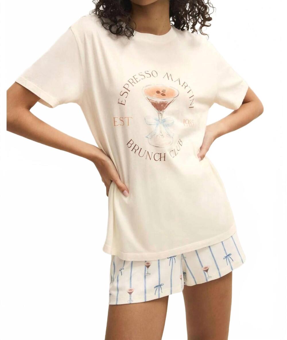NEW Z SUPPLY lounge espresso martini boyfriend tee in vanilla ice